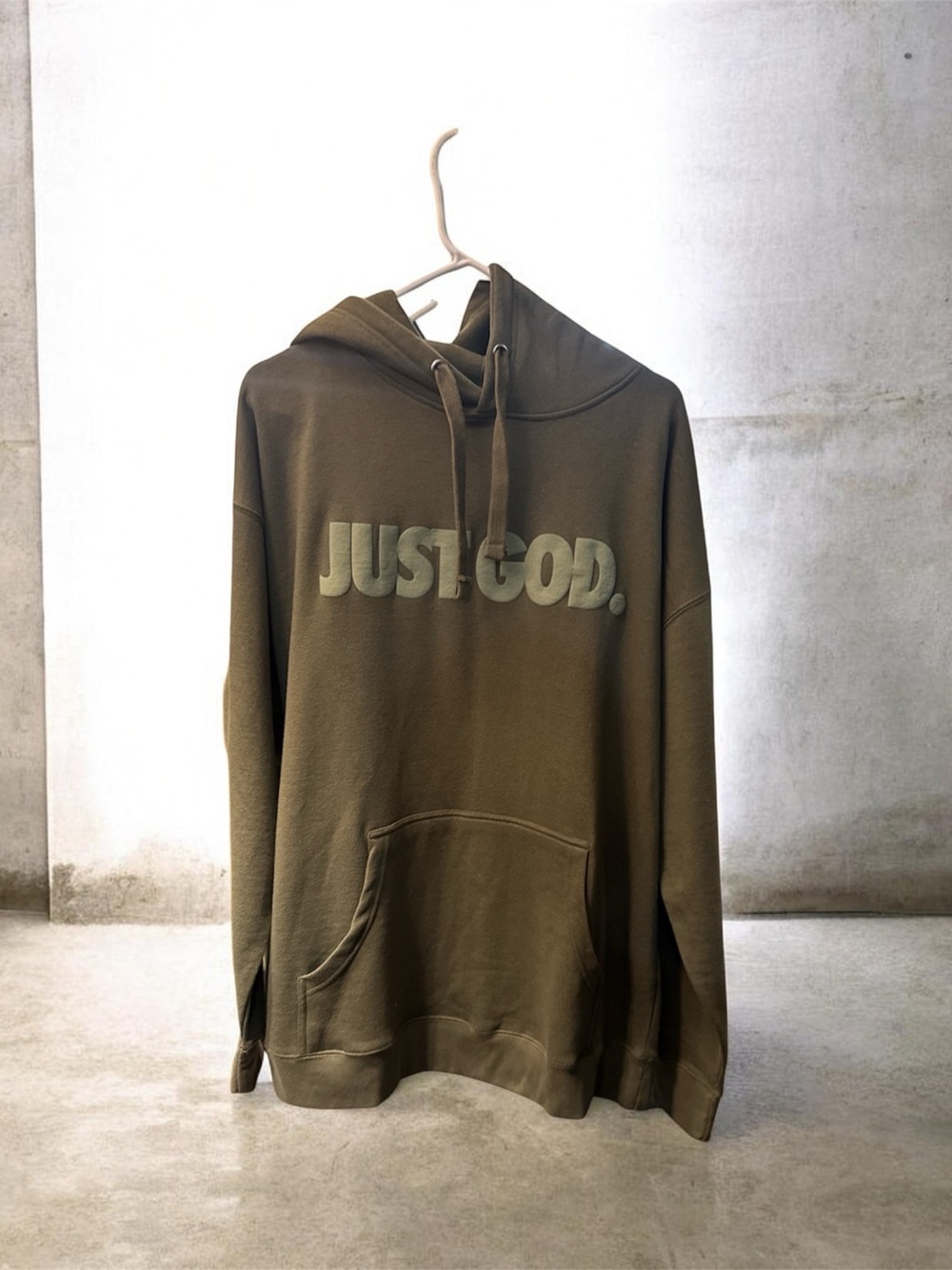 JUST.GOD. Olive Green Men's Pullover Hoodie